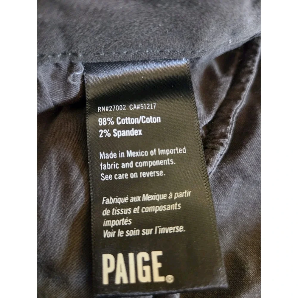 PAIGE Mens Ronin Tapered Slim Cut Cargo Pants Shaded Glen Sz 38 X 33 NEW! $219 - Picture 12 of 15